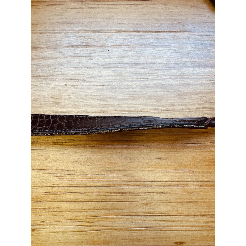 Vintage Brighton Cheryl Crossbody Leather Bag Alligator Embossed Black Brown 90s - Picture 14 of 16